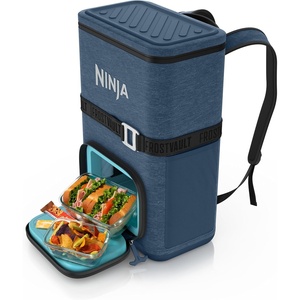 image:imageNinja Backpack Cooler  FrostVault Go 24 Can Soft Cooler  Leakproof Zipper with Built in Can Opener 2 Ice Packs amp Dry Storage Drawer  for Hiking Camping amp More  Daffodil Daze  FF124YLBlue
