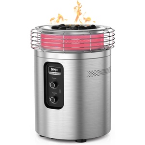 image:imageNinja Fireside360 Outdoor Heater amp Fire Pit  3 Modes Flame amp Heat  Portable for Patio Deck Camping Easy Control Smokeless Flame  Push to Start Ignition  Brown  OF101BR1Stainless Steel