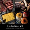 image:imageNinja Woodfire Outdoor Grill amp Smoker 4in1 Functionality Grill Smoke Bake Roast Authentic Woodfire Flavors Electric Heat OG301 Renewed4in1 Grill  Smoker