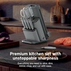 image:imageNinja NeverDull 10Pc German Steel Knife Set Stone Gold NK32010SD1Light Grey
