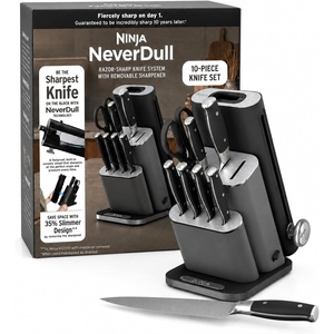 image:imageNinja NeverDull 10Pc German Steel Knife Set Stone Gold NK32010SD1Black