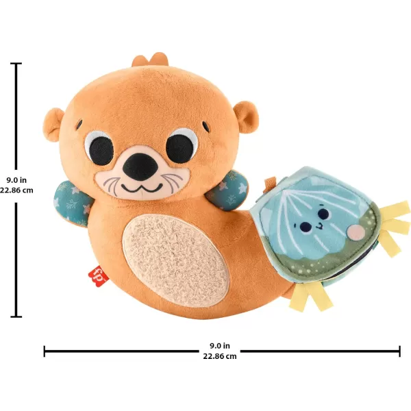 FISHERPRICE BABY Plush Sensory Toy 2in1 Rockin Tummy Time Otter with Soft Book for Newborn Tummy Time