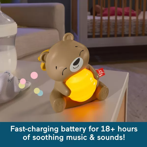 Fisher Price Baby Toy Beary Soothing Portable Sound Machine with Music Night Light ampamp Customizable Timer for Newborns 0 Months