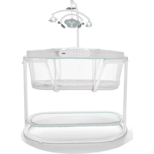FisherPrice Baby Bedside Sleeper Soothing Motions Bassinet with Lights Music Vibrations ampamp Toy Mobile for Newborns 0 Months WindmillSnugamonkey