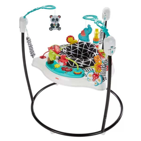 FisherPrice Baby Bouncer Pink Petals Jumperoo Musical Activity Center with Lights Sounds ampamp Developmental ToysAnimal Wonders Jumperoo