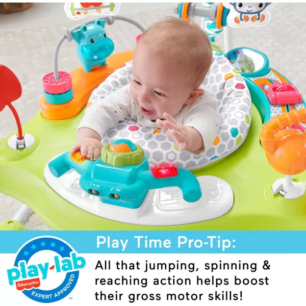 FisherPrice Baby Bouncer Pink Petals Jumperoo Musical Activity Center with Lights Sounds ampamp Developmental ToysFitness Fun Jumperoo