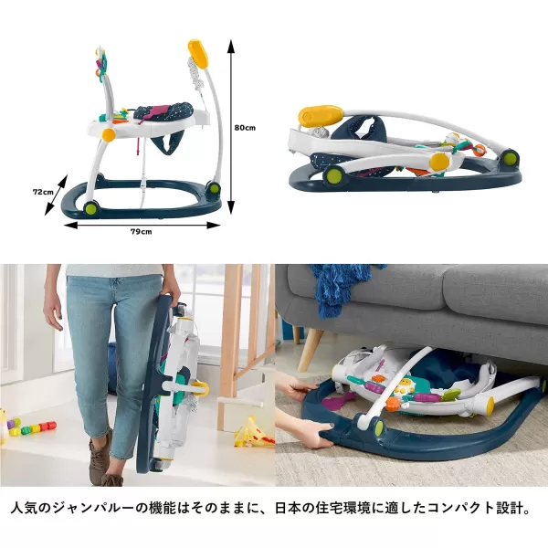 FisherPrice Baby Bouncer SpaceSaver Jumperoo Activity Center with Lights Sounds and Folding Frame Sweet SnugapuppyAstro Kitty