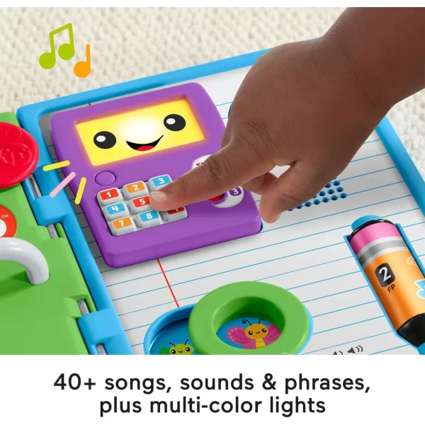 FisherPrice Baby Learning Toy Laugh ampamp Learn 123 Schoolbook with Music Lights ampamp Activities for Developmental Play Infants Ages 6 Months