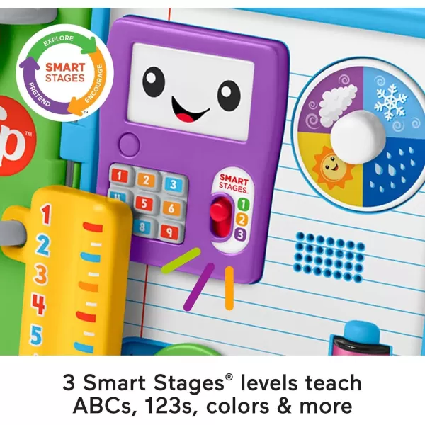 FisherPrice Baby Learning Toy Laugh ampamp Learn 123 Schoolbook with Music Lights ampamp Activities for Developmental Play Infants Ages 6 Months
