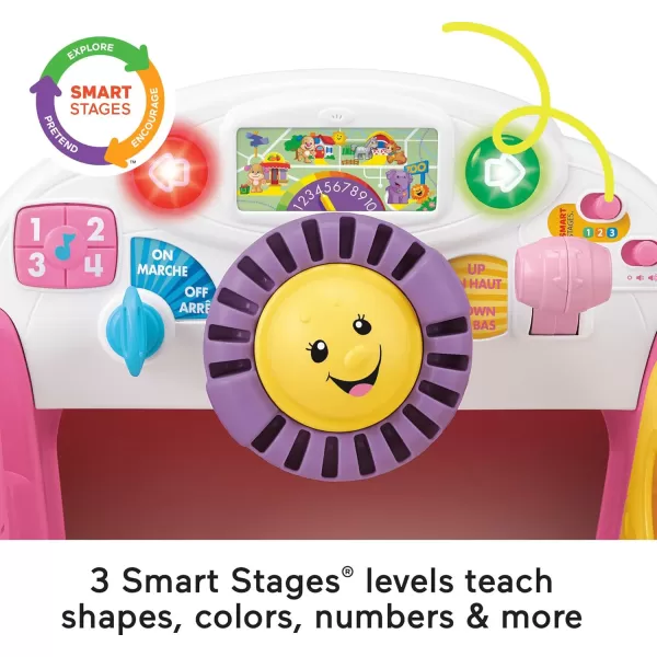 FisherPrice Baby Learning Toy Laugh ampamp Learn Crawl Around Car Activity Center with Smart Stages for Infants Ages 6 Months Blue Amazon ExclusivePink