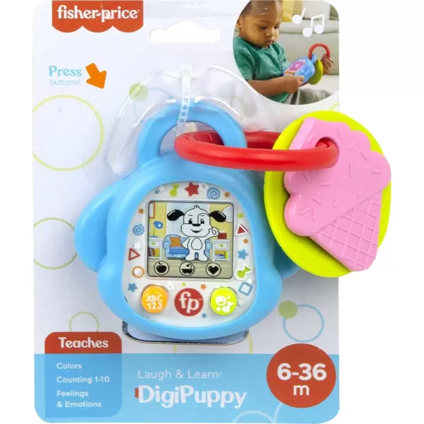 FisherPrice Baby Learning Toy Laugh ampamp Learn DigiPuppy Pretend Digital Pet with Music ampamp Lights for Developmental Play Infant Ages 6 Months