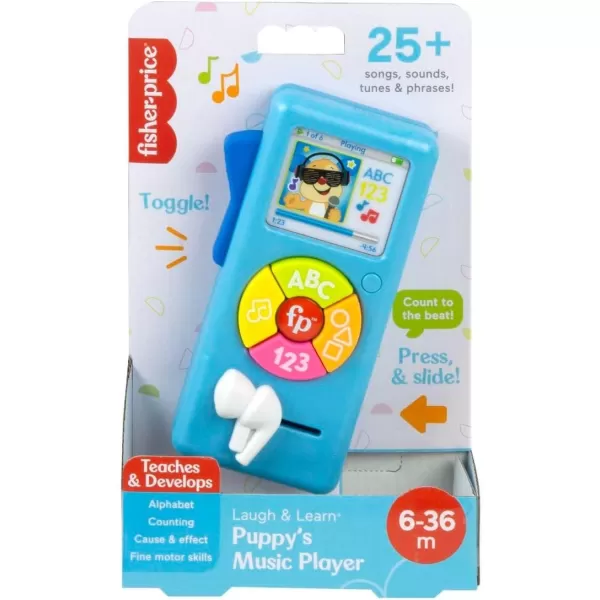 FisherPrice Baby Learning Toy Laugh ampamp Learn Puppys Music Player with Lights ampamp Fine Motor Activities for Infants Ages 6 Months Blue