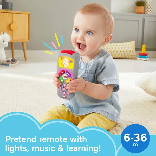 FisherPrice Baby Learning Toy Laugh ampamp Learn Puppys Remote Pretend TV Control with Music ampamp Lights for Developmental Play Infants Ages 6 MonthsSis Remote  Classic Version