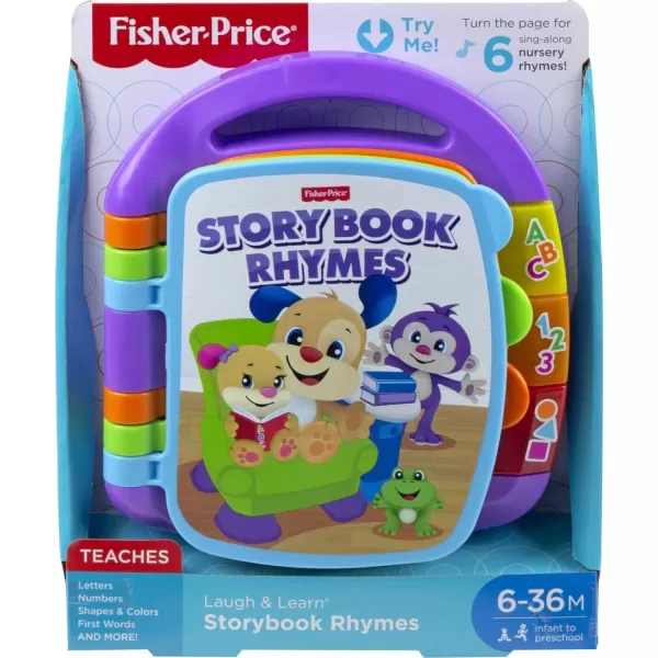 FisherPrice Baby Learning Toy Laugh ampamp Learn Storybook Rhymes Musical Book with Lights ampamp Sounds for Infants Ages 6 Months Amazon Exclusive