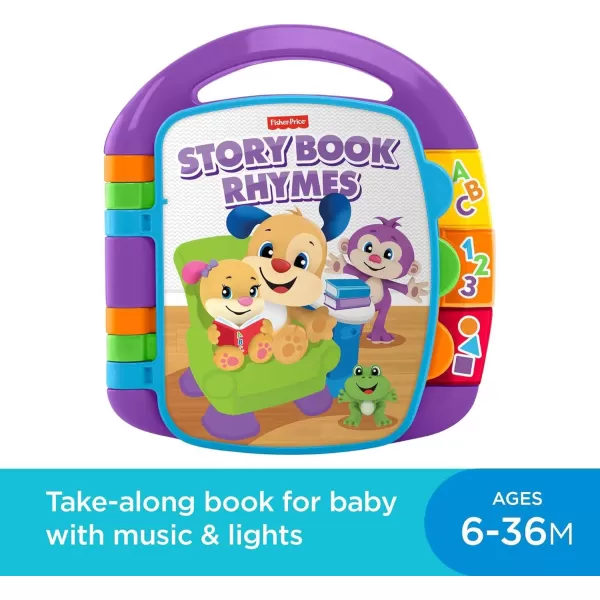 FisherPrice Baby Learning Toy Laugh ampamp Learn Storybook Rhymes Musical Book with Lights ampamp Sounds for Infants Ages 6 Months Amazon Exclusive