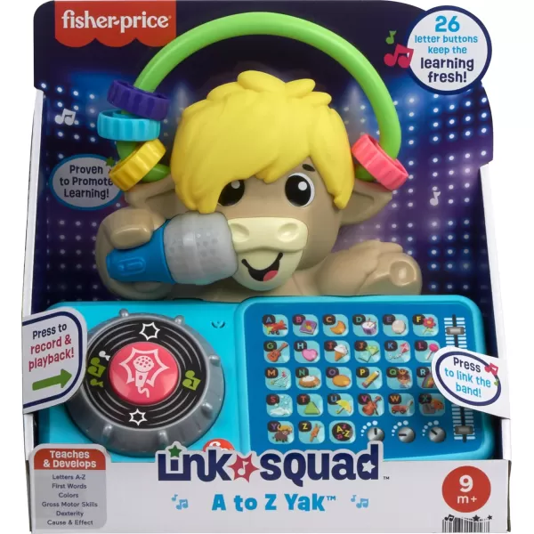 FisherPrice Baby Learning Toy Link Squad A to Z Yak with Interactive Music ampamp Lights for Ages 9 Months Compatible Only with Link Squad Items