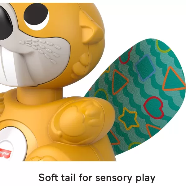 FisherPrice Baby Learning Toy Linkimals Boppin Beaver with Music ampamp Lights for Infants Ages 9 Months Compatible Only with Linkimals Items