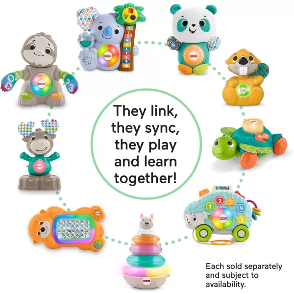 FisherPrice Baby Learning Toy Linkimals Boppin Beaver with Music ampamp Lights for Infants Ages 9 Months Compatible Only with Linkimals Items