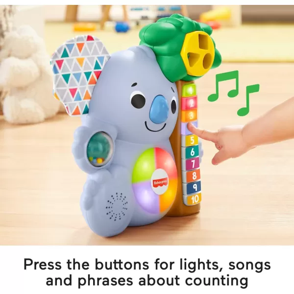FisherPrice Baby Learning Toy Linkimals Counting Koala with Interactive Lights ampamp Music for Infants Ages 9 Months Compatible Only with Linkimals Items