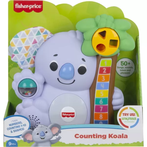 FisherPrice Baby Learning Toy Linkimals Counting Koala with Interactive Lights ampamp Music for Infants Ages 9 Months Compatible Only with Linkimals Items