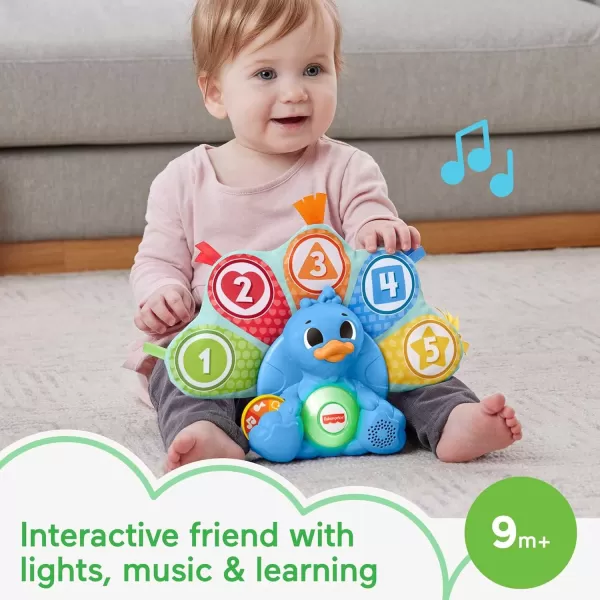 FisherPrice Baby Learning Toy Linkimals Counting ampamp Colors Peacock with Lights ampamp Music for Infants Ages 9 Months Compatible Only with Linkimals Items