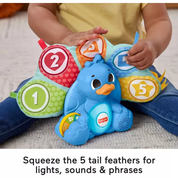 FisherPrice Baby Learning Toy Linkimals Counting ampamp Colors Peacock with Lights ampamp Music for Infants Ages 9 Months Compatible Only with Linkimals Items