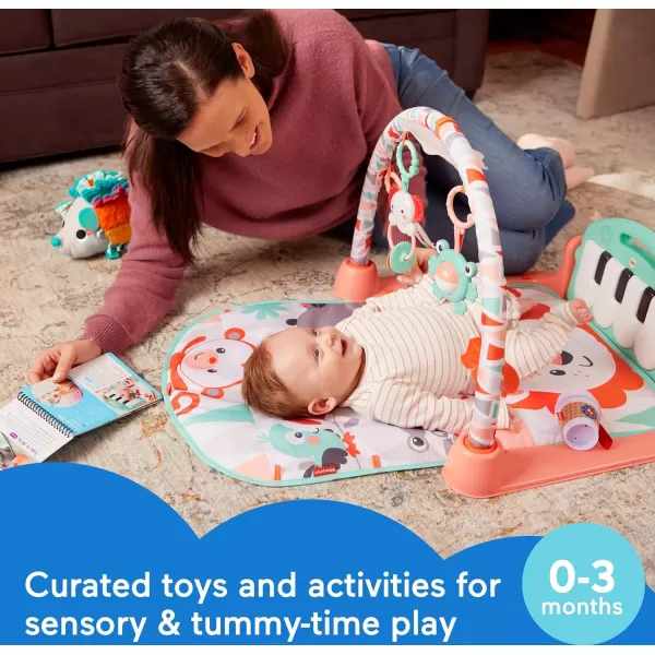 FisherPrice Baby Play Kit Lets Try Tummy Time Gift Set Developmental Toys with Activity Guide for Infants Ages 3 Months03 Months