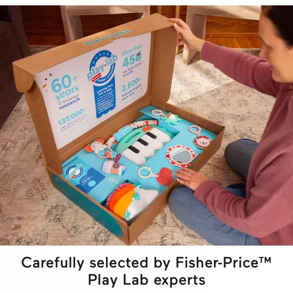 FisherPrice Baby Play Kit Lets Try Tummy Time Gift Set Developmental Toys with Activity Guide for Infants Ages 3 Months03 Months