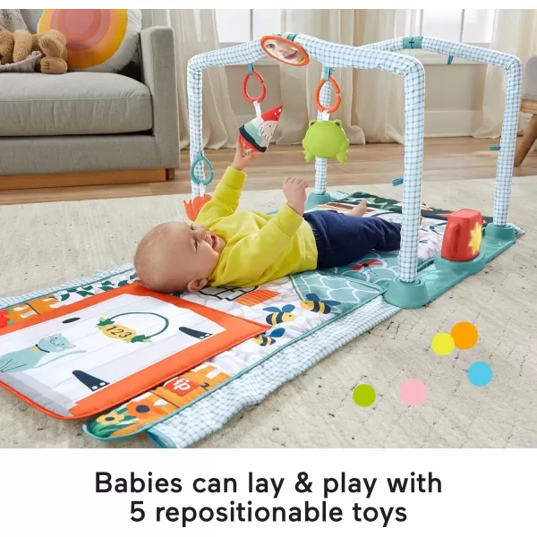 FisherPrice Baby Playmat 3in1 Crawl ampamp Play Activity Gym Cottage Theme with Tunnel ampamp Developmental Toys for Newborns 0 Months