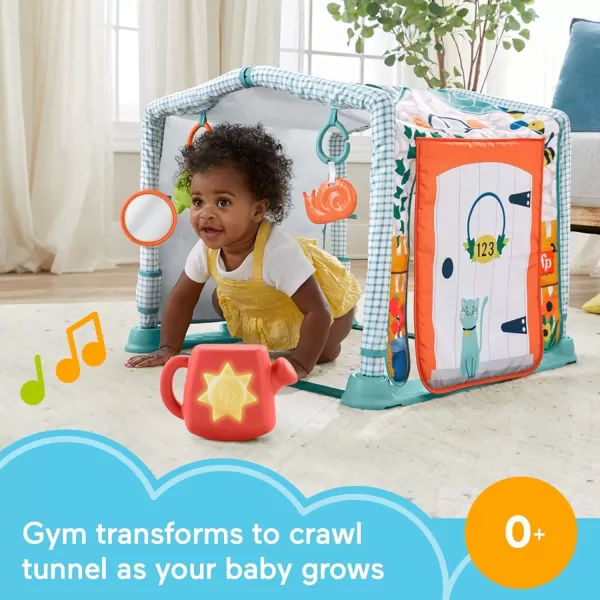 FisherPrice Baby Playmat 3in1 Crawl ampamp Play Activity Gym Cottage Theme with Tunnel ampamp Developmental Toys for Newborns 0 Months
