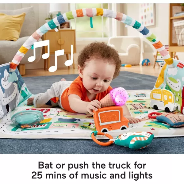 FisherPrice Baby Playmat Activity City Gym to Jumbo Toddler Vehicle Mat with Music ampamp Lights for Developmental Play Newborns Ages 0 MonthsActivity City Play Mat