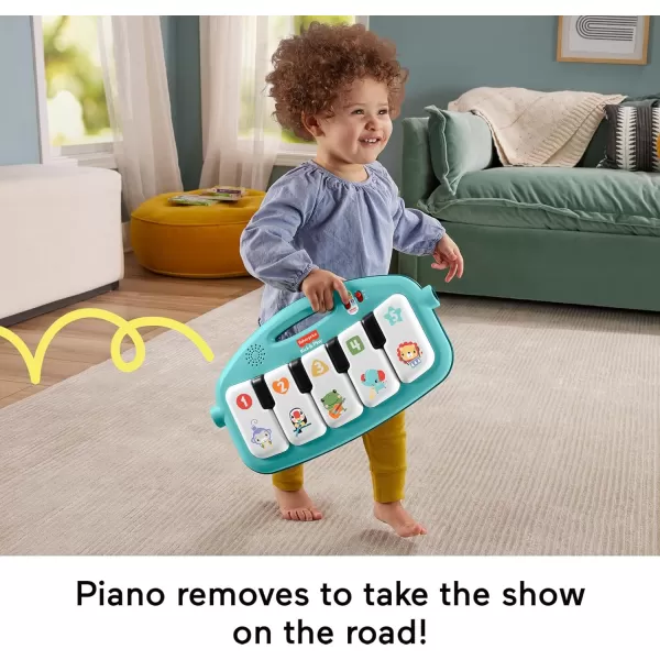 FisherPrice Baby Playmat Kick ampamp Play Piano Gym with Musical and Sensory Toys for Newborn to Toddler Navy FawnLight Blue