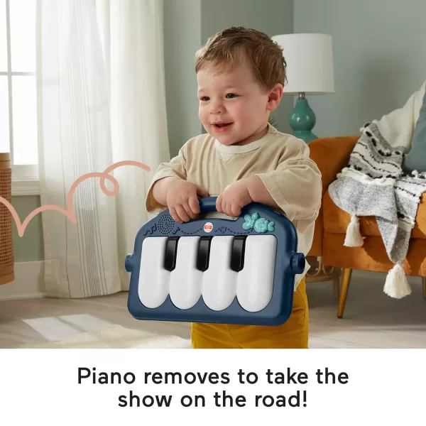 FisherPrice Baby Playmat Kick ampamp Play Piano Gym with Musical and Sensory Toys for Newborn to Toddler Navy FawnNavy