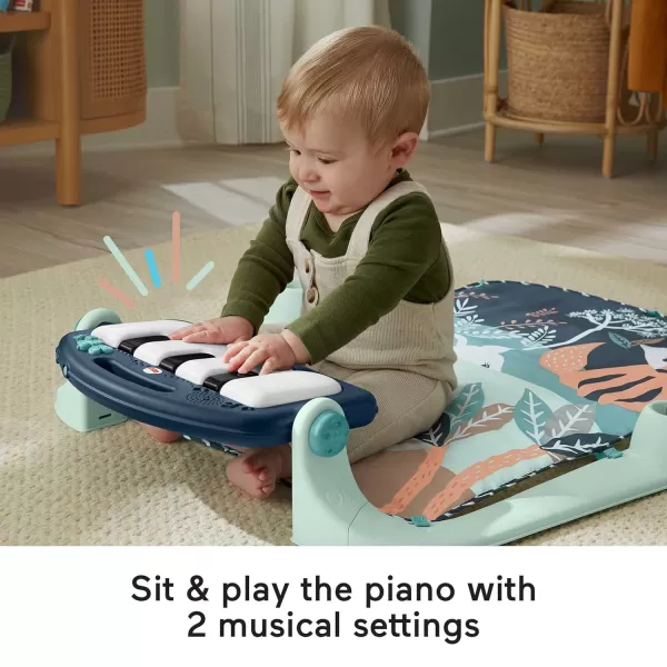 FisherPrice Baby Playmat Kick ampamp Play Piano Gym with Musical and Sensory Toys for Newborn to Toddler Navy FawnNavy