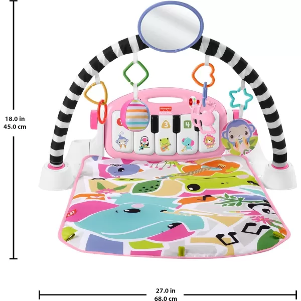 FisherPrice Baby Playmat Kick ampamp Play Piano Gym with Musical and Sensory Toys for Newborn to Toddler Navy FawnPink