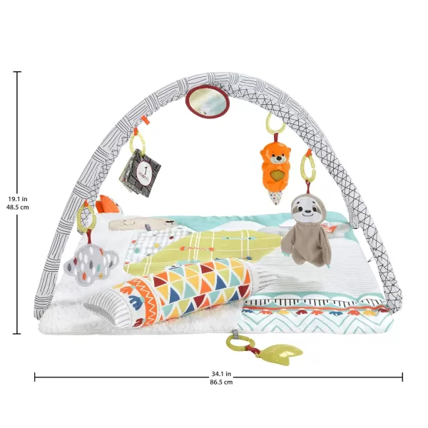 FisherPrice Baby Playmat Perfect Sense Deluxe Gym with Tummy Time Wedge ampamp Sensory Activities for Developmental Play Newborns Ages 0 Months