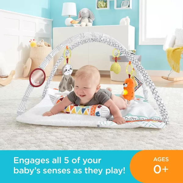 FisherPrice Baby Playmat Perfect Sense Deluxe Gym with Tummy Time Wedge ampamp Sensory Activities for Developmental Play Newborns Ages 0 Months