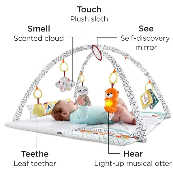 FisherPrice Baby Playmat Perfect Sense Deluxe Gym with Tummy Time Wedge ampamp Sensory Activities for Developmental Play Newborns Ages 0 Months