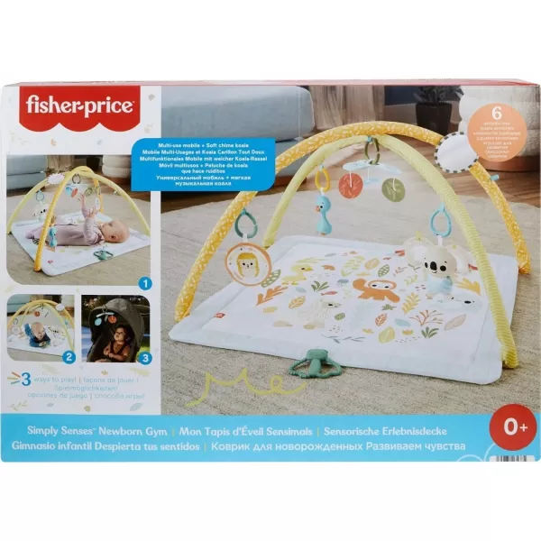 FisherPrice Baby Playmat Simply Senses Newborn Gym with Mobile ampamp Sensory Activity Toys for Developmental Play Ages 0 MonthsSimply Senses Activity Gym