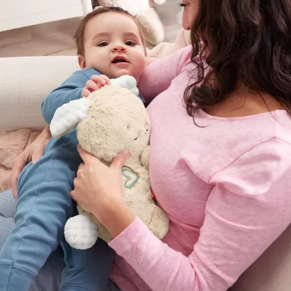 FisherPrice Baby Toy Calming Vibes Puppy Soother Plush Portable Sound Machine with Vibrations for Newborns 0 MonthsBunny Soother