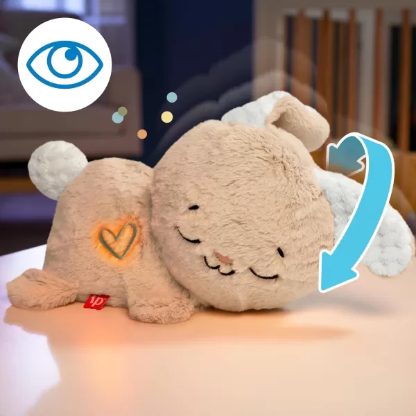 FisherPrice Baby Toy Calming Vibes Puppy Soother Plush Portable Sound Machine with Vibrations for Newborns 0 MonthsBunny Soother