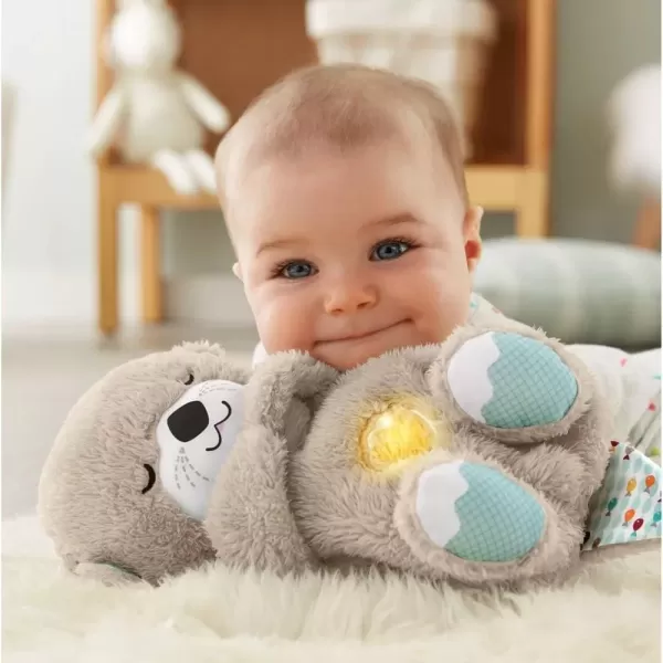 FisherPrice Baby Toy Calming Vibes Puppy Soother Plush Portable Sound Machine with Vibrations for Newborns 0 MonthsOtter Soother