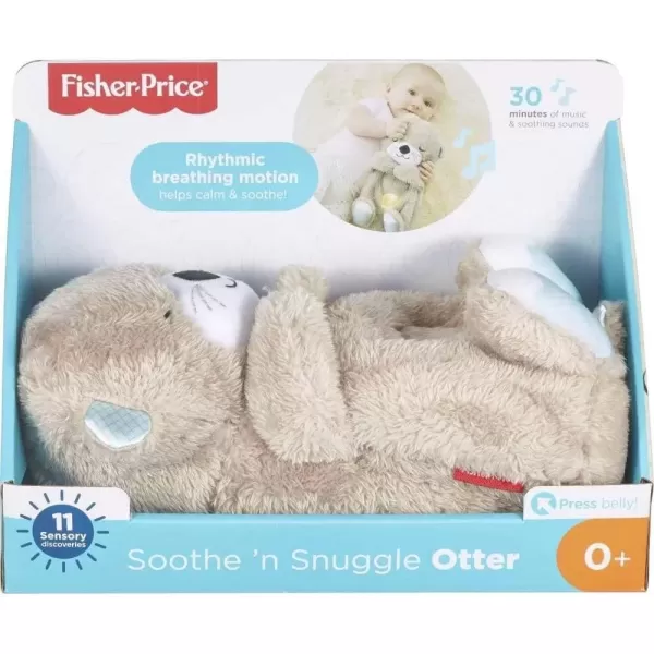 FisherPrice Baby Toy Calming Vibes Puppy Soother Plush Portable Sound Machine with Vibrations for Newborns 0 MonthsOtter Soother