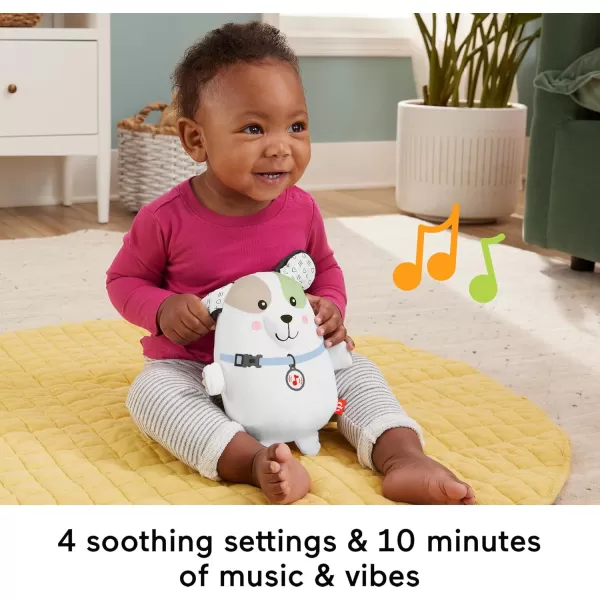FisherPrice Baby Toy Calming Vibes Puppy Soother Plush Portable Sound Machine with Vibrations for Newborns 0 MonthsPuppy Soother