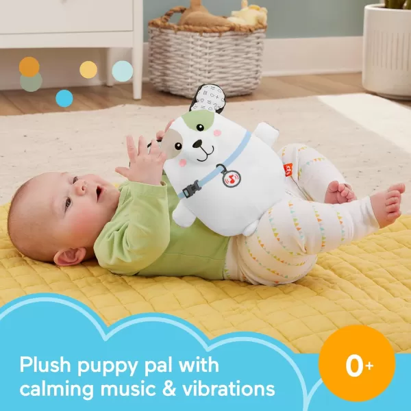 FisherPrice Baby Toy Calming Vibes Puppy Soother Plush Portable Sound Machine with Vibrations for Newborns 0 MonthsPuppy Soother