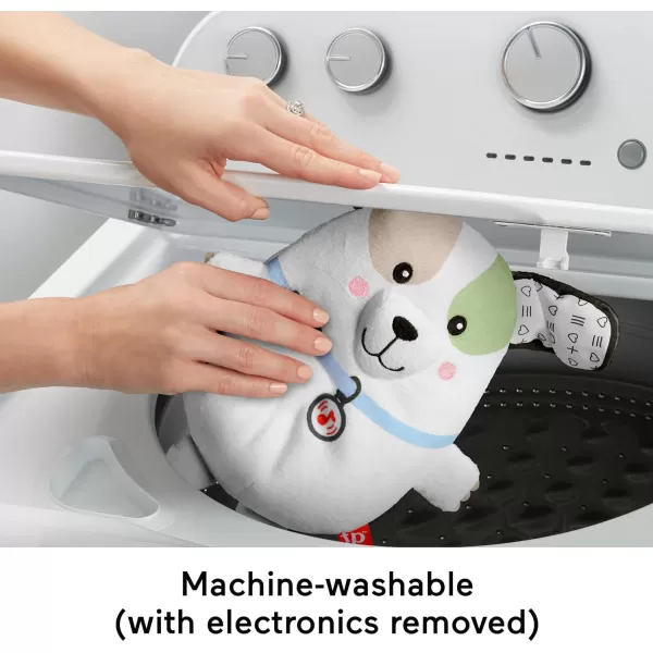FisherPrice Baby Toy Calming Vibes Puppy Soother Plush Portable Sound Machine with Vibrations for Newborns 0 MonthsPuppy Soother