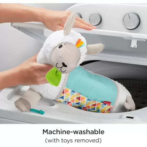 FisherPrice Baby Toy GrowwithMe Tummy Time Llama Wedge Support with Mirror Teether ampamp Rattle Developmental Play for Newborns Ages 0 Months