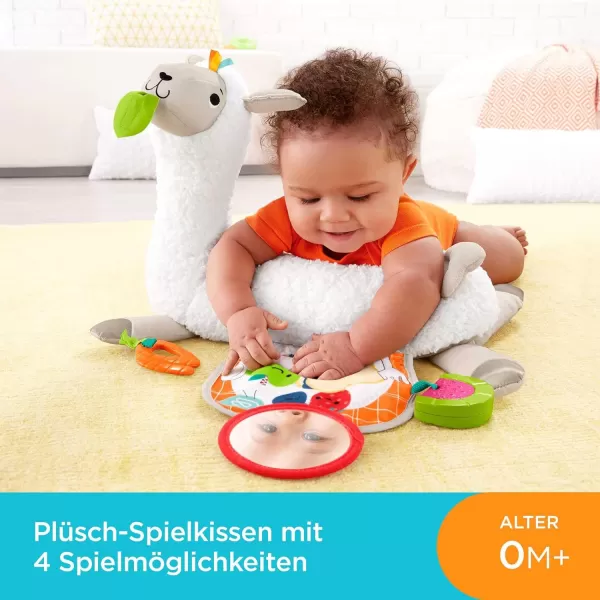 FisherPrice Baby Toy GrowwithMe Tummy Time Llama Wedge Support with Mirror Teether ampamp Rattle for Developmental Play Newborns Ages 0 MonthsLlama Wedge