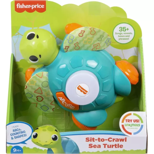 FisherPrice Baby Toy Linkimals SittoCrawl Sea Turtle for Ages 9 Months Compatible Only with Linkimals Items