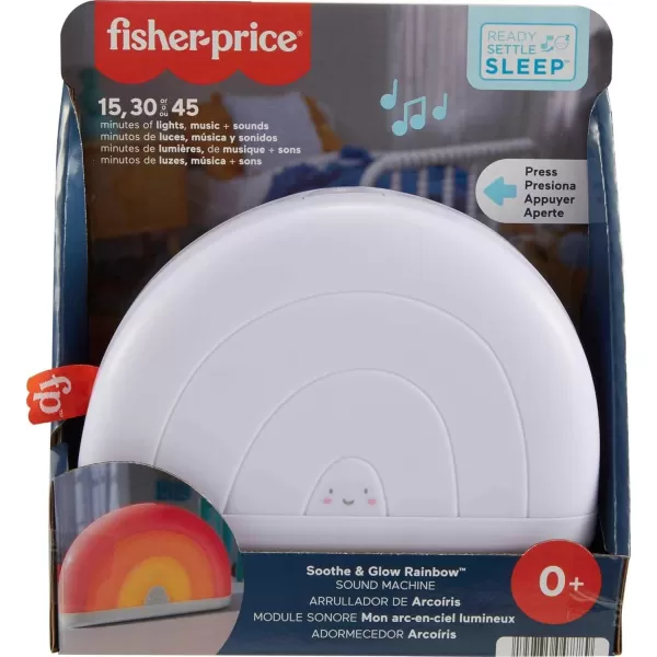 FisherPrice Baby Toy Soothe ampamp Glow Rainbow Sound Machine Soother with Music Lights ampamp Timers for Newborns Ages 0 MonthsSmall